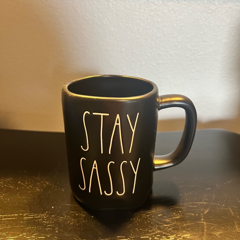 Rae Dunn Black 'Stay Sassy' Mug